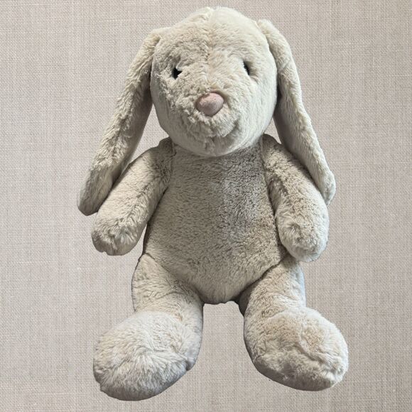 Steiff Plush Bunny Beige 12" Stuffed Animal "Knopf im ohr" Button in EAR EUC - Picture 1 of 5
